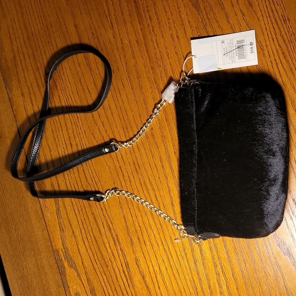 Black Faux Fur Crossbody/clutch